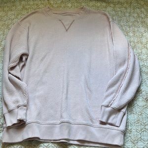Aerie oversized pink waffle sweater medium
